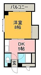 絵夢キャビネット 1DKの間取図画像