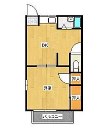 ハイツホープフル 1DKの間取図画像