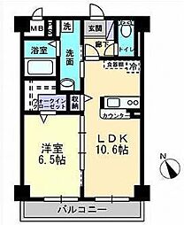パルフェ・YANO 2階1LDKの間取り
