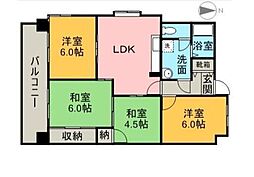 アサヒパレス 4LDKの間取図画像