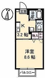 ディアス久保田 1Kの間取図画像
