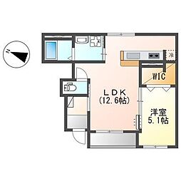 セゾン 1LDKの間取図画像