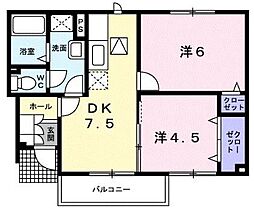 それいゆK 2DKの間取図画像