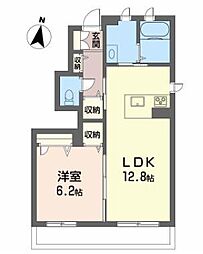 シャーメゾンドリーミオA 1LDKの間取図画像
