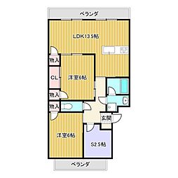 エクシア 2SLDKの間取図画像