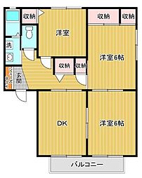 フォレストガーデンA 3DKの間取図画像