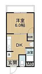 パンデュール弁財天 1DKの間取図画像
