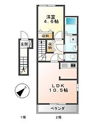 メゾンミライフ 1LDKの間取図画像