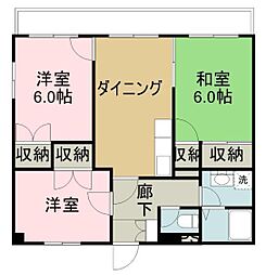 アーバンコート西条 3DKの間取図画像