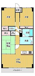 マルイラベンダーヒルズ 3LDKの間取図画像
