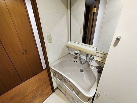 収納も備わった洗面台で、朝の身支度もスムーズにおこなうことが可能です。