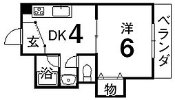 みよしビル2 1DKの間取図画像