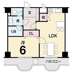 レイクサイド塩江 1LDKの間取図画像