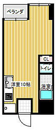 Verite徳常 ワンルームの間取図画像