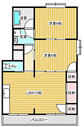レジデンス庄内2 3DKの間取図画像