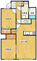 レジデンス一宮 2LDKの間取図画像
