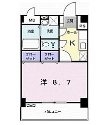 モンシェ　モア・II 203 2階1Kの間取り