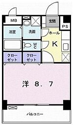 モンシェ　モア・II 406 4階1Kの間取り