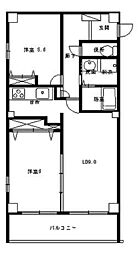 フォブールキュア庄内 2LDKの間取図画像