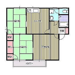 メゾントレビ13 3DKの間取図画像