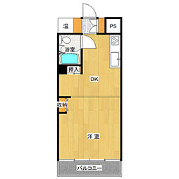若水サンワハイツ 1DKの間取図画像