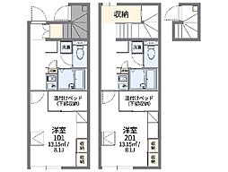 レオパレスハーヴ壱番館 1Kの間取図画像