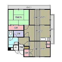 パークマンションアイワ 3LDKの間取図画像