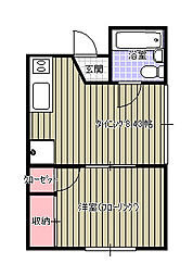ソミュール・アン 1DKの間取図画像