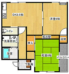 ソミュール・アン 2DKの間取図画像