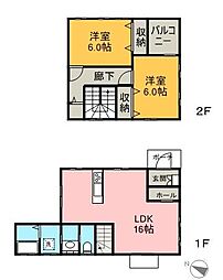 カンパニア西の土居 2LDKの間取図画像