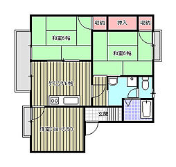 メゾントレビ2 3DKの間取図画像