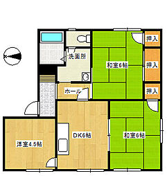 メゾントレビ2 3DKの間取図画像