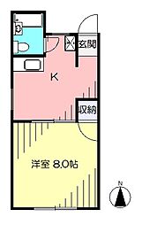 スミダハイツ／高知市旭天神町／JR旭駅徒歩7分／1DK 3階1DKの間取り