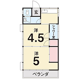 よしみ荘 2Kの間取図画像