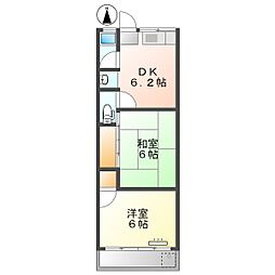 高知市城山町 2DK 最上階（初期費用減額CP） 3階