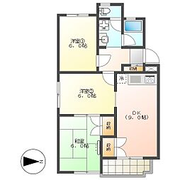 高知市西秦泉寺　3DK　2F（角部屋・東向・P有） 2階