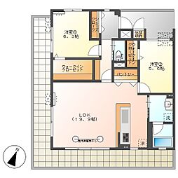 高知市神田 2LDK 3F(新築・無料ネット・P2台・西角) 2LDKの間取図画像