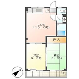 高知市神田 2LDK 3F(新築・無料ネット・P2台・西角) 2LDKの間取図画像