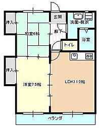 ルミナス枝川 2LDKの間取図画像