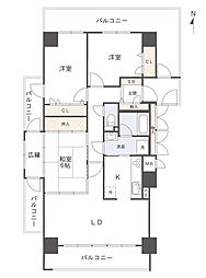 アルファステイツ旭駅前 3LDKの間取図画像