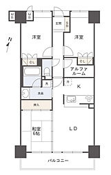アルファステイツ梅ノ辻 3SLDKの間取図画像