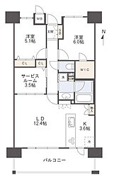 ポレスター越前町 2SLDKの間取図画像