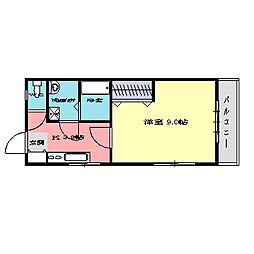 ヴィレッジ大津 1Kの間取図画像