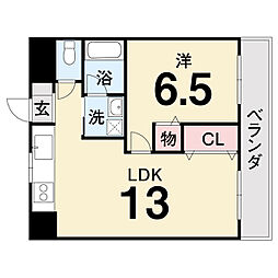 コーポ舟入川 1LDKの間取図画像
