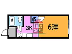 サンライフ福井 1Kの間取図画像