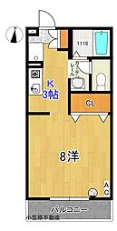 ハッピーライフ2 ワンルームの間取図画像