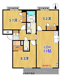 シャーメゾン・クレールA 3LDKの間取図画像