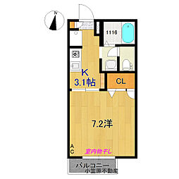 シャーメゾン比島A 1Kの間取図画像