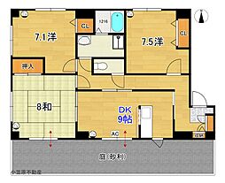 フォブール土佐 3DKの間取図画像