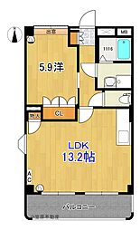 プルミエ・アリーナ 1LDKの間取図画像